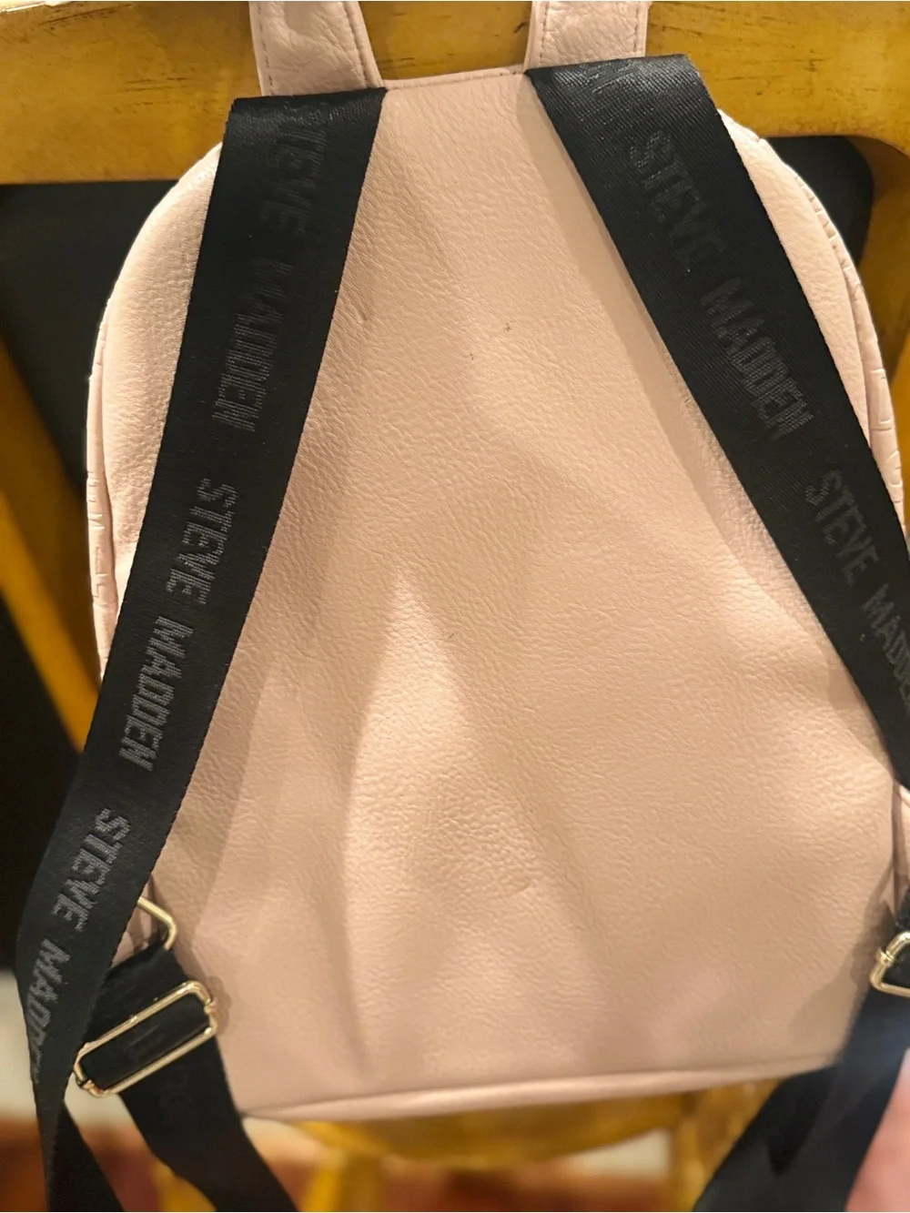 Steve Madden Blush Embossed Faux Leather Backpack with Gold Hardware